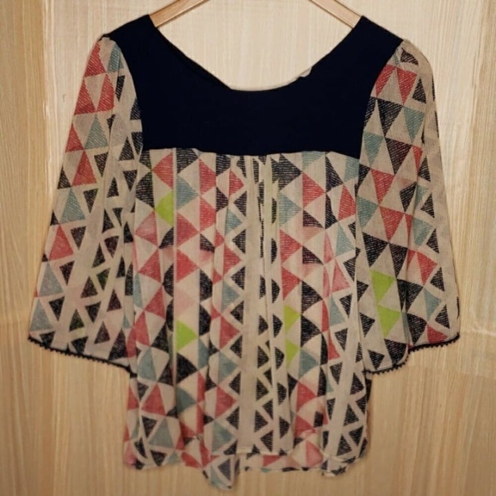 Umgee  Aztec Semi Sheer Blouse Large